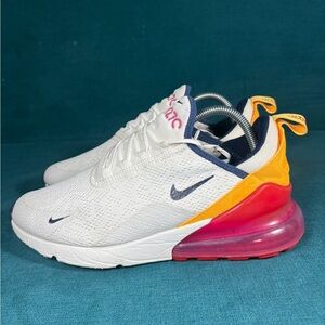 Nike Air Max 270 White Laser Orange Pink Blast Men’s Size 10 Running Shoes AH678
